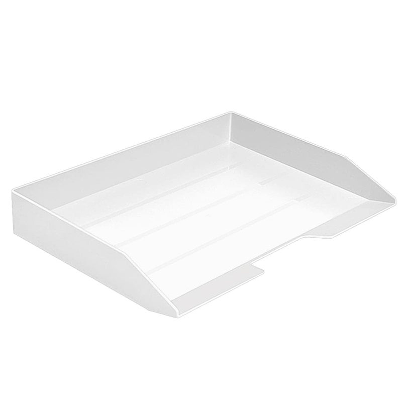 Acrimet Stackable Letter Tray Single Side Load, Plastic, Desktop File Organizer (White Color) (1 Unit) - Image 1